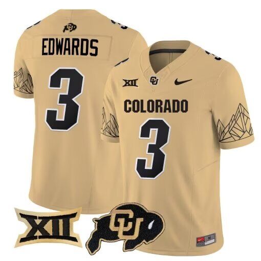 Men Sanders Buffaloes #3 Edwards yellow 2024 Nike NCAA jersey->indianapolis colts->NFL Jersey